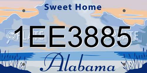 1EE3885 Alabama License Plate