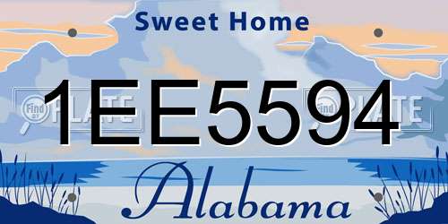 1EE5594 Alabama License Plate