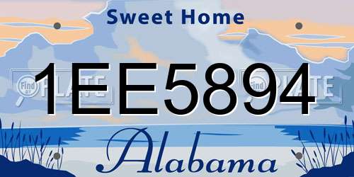 1EE5894 Alabama License Plate