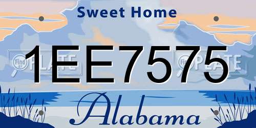 1EE7575 Alabama License Plate