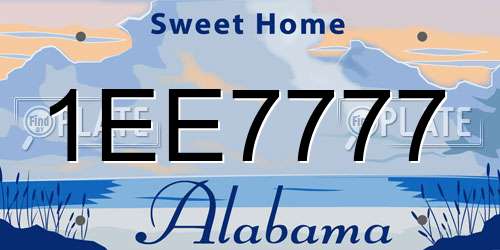 1EE7777 Alabama License Plate