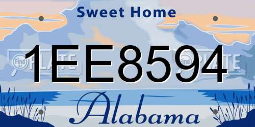 1EE8594 Alabama License Plate