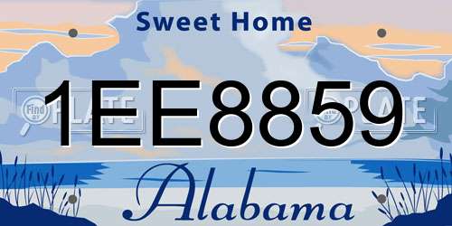 1EE8859 Alabama License Plate