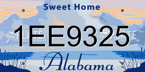 1EE9325 Alabama License Plate