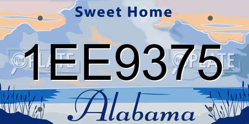 1EE9375 Alabama License Plate
