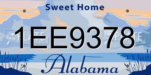 1EE9378 Alabama License Plate