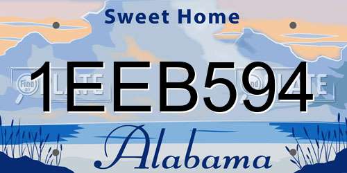 1EEB594 Alabama License Plate