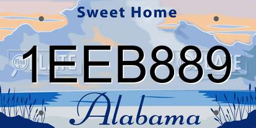1EEB889 Alabama License Plate