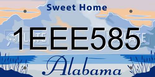 1EEE585 Alabama License Plate