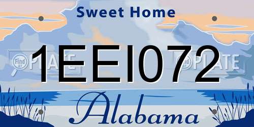 1EEI072 Alabama License Plate