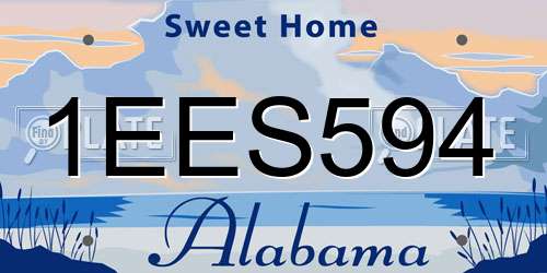 1EES594 Alabama License Plate