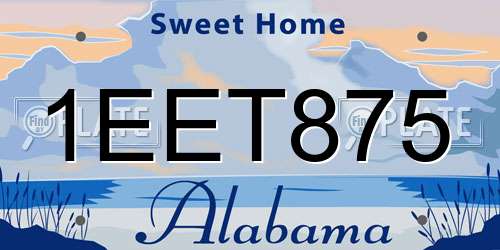 1EET875 Alabama License Plate