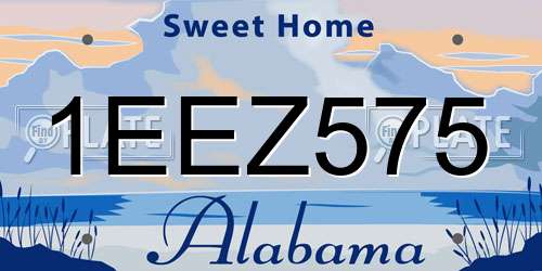 1EEZ575 Alabama License Plate
