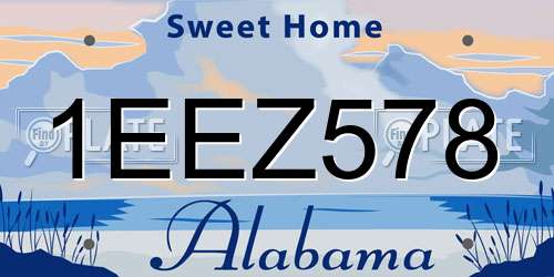 1EEZ578 Alabama License Plate