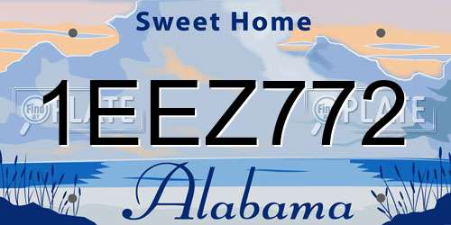 1EEZ772 Alabama License Plate