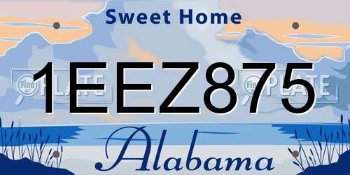 1EEZ875 Alabama License Plate