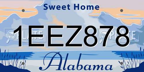 1EEZ878 Alabama License Plate