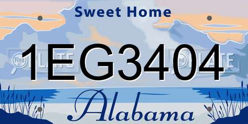 1EG3404 Alabama License Plate
