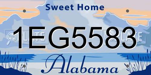 1EG5583 Alabama License Plate