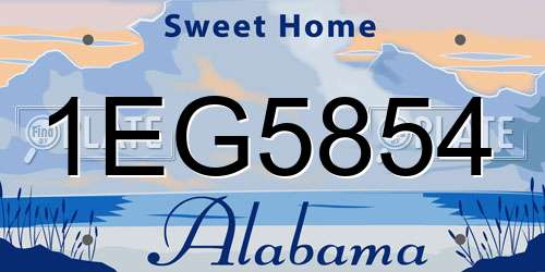 1EG5854 Alabama License Plate