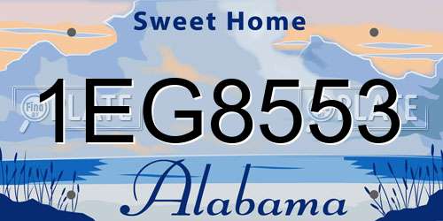 1EG8553 Alabama License Plate
