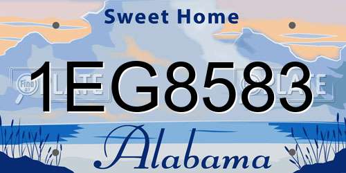1EG8583 Alabama License Plate
