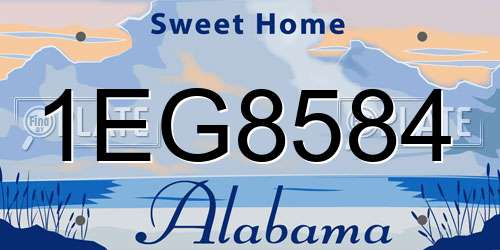 1EG8584 Alabama License Plate