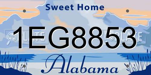 1EG8853 Alabama License Plate