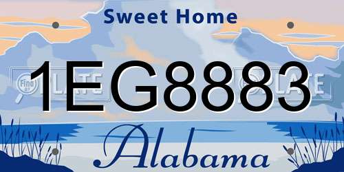 1EG8883 Alabama License Plate