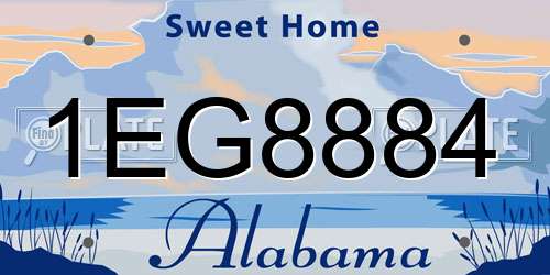 1EG8884 Alabama License Plate
