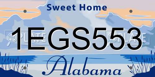 1EGS553 Alabama License Plate