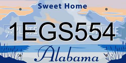 1EGS554 Alabama License Plate
