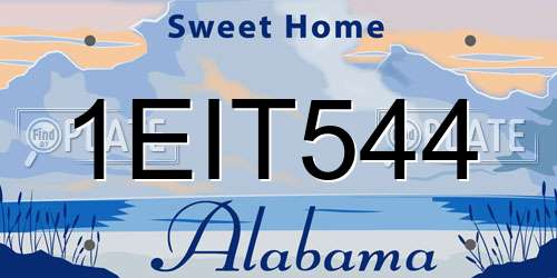 1EIT544 Alabama License Plate