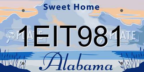 1EIT981 Alabama License Plate
