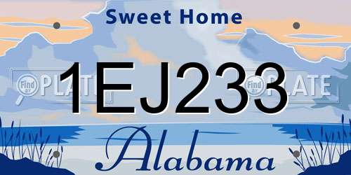 1EJ233 Alabama License Plate