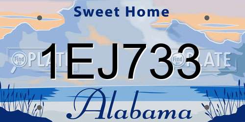 1EJ733 Alabama License Plate