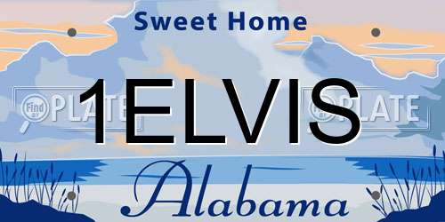 1ELVIS Alabama License Plate