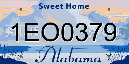 1EO0379 Alabama License Plate