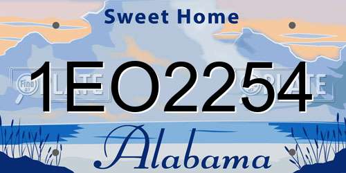 1EO2254 Alabama License Plate