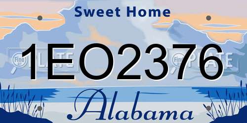 1EO2376 Alabama License Plate