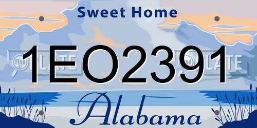 1EO2391 Alabama License Plate