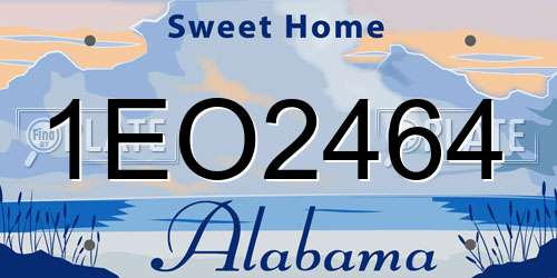 1EO2464 Alabama License Plate