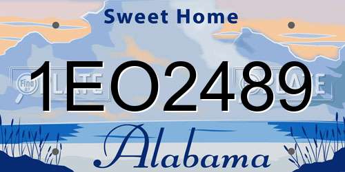 1EO2489 Alabama License Plate