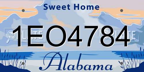 1EO4784 Alabama License Plate
