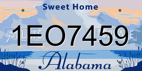 1EO7459 Alabama License Plate