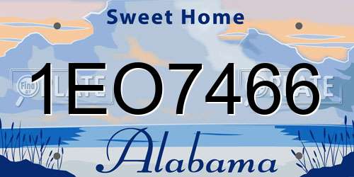 1EO7466 Alabama License Plate