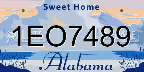 1EO7489 Alabama License Plate