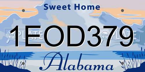 1EOD379 Alabama License Plate