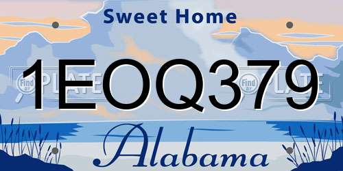 1EOQ379 Alabama License Plate