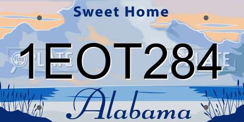 1EOT284 Alabama License Plate